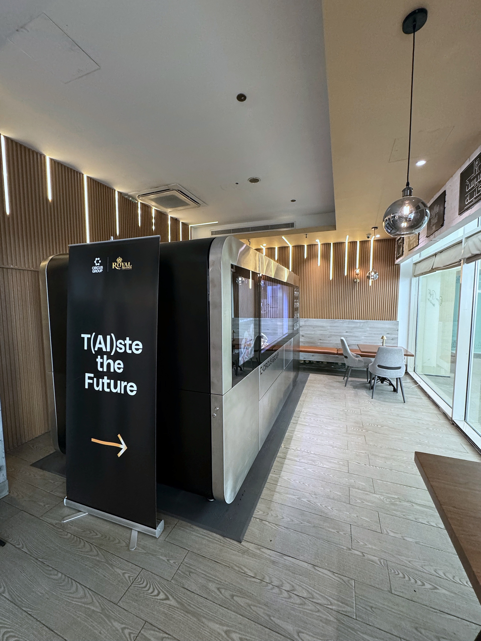 CA-1 and Taste the Future banner in the dining room